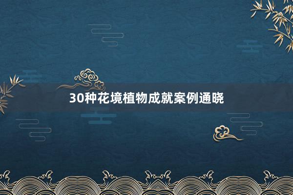 30种花境植物成就案例通晓